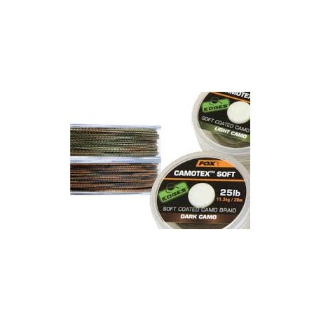 Tresse gainée souple Camotex FOX soft  Dark camo  20m  15Lbs