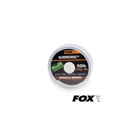 Leader tissé et non-lesté FOX Edges Submerge  10m  30lbs  Brun