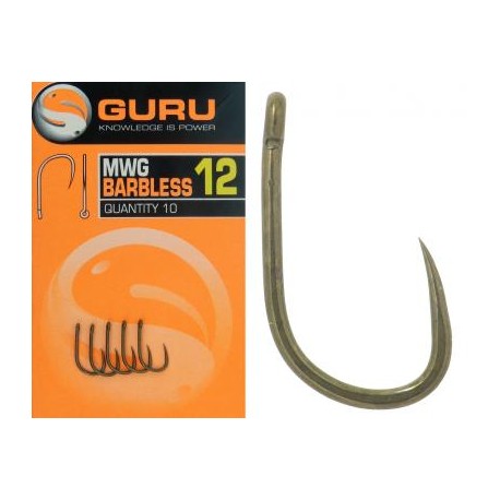 GURU MWG barbless hooks n°14