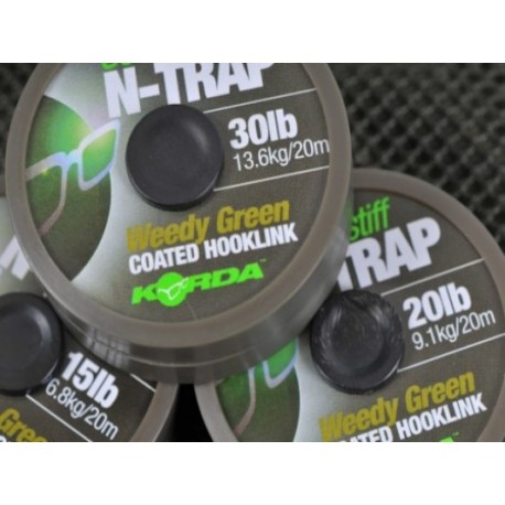 Tresse gainée KORDA Semi stiff N-Trap - 30Lb/13.6Kg - Weedy green - 20