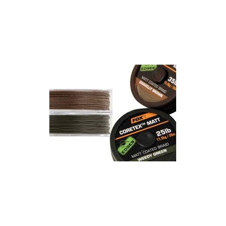 Tresse matte gainée Coretex FOX  Brune  20m  15Lbs