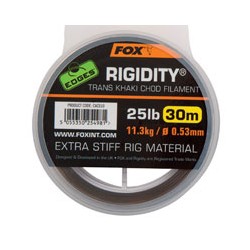 Nylon FOX Edges Rigidity Chod filament  Trans khaki  30m  25Lb/11.3kg