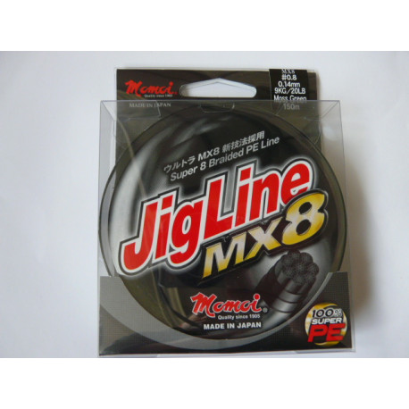 150m made in Japan Red Momoi Jigline MX8 braided line 