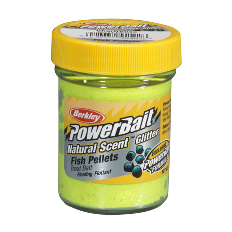 BERKLEY Natural Scent Glitter Fish Pellets Chartreuse paste