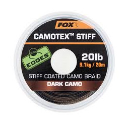 Tresse gainée rigide Camotex FOX SEMI stiff  Dark camo  20m  20Lbs