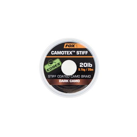 Tresse gainée rigide Camotex FOX SEMI stiff  Dark camo  20m  20Lbs