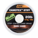 Tresse gainée rigide Camotex FOX SEMI stiff Dark camo 20m 20Lbs