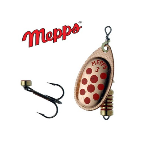 Cuiller MEPPS Aglia n°1 Cuivre points Rouges