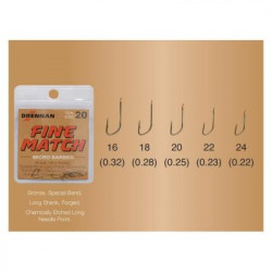 Hameçons DRENNAN Fine match N°24 avec micro ardillon