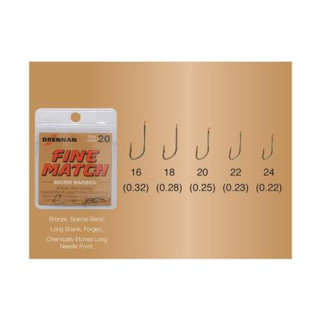 DRENNAN Fine match hooks N°24 with micro barb