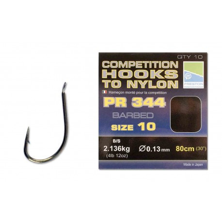Leaders PRESTON Competition hooks PR344 80cm n°14 0.11mm
