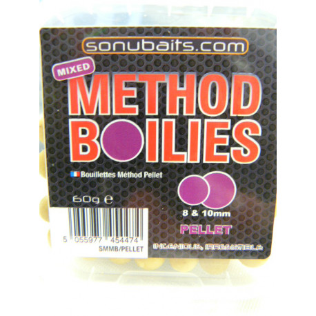 Mix de mini bouillettes SONUBAITS Méthod 8 & 10 mm - pellet