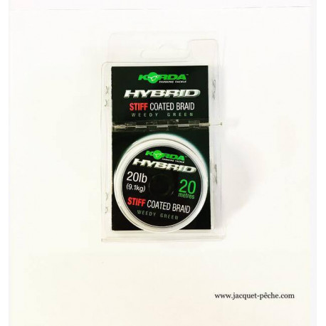 Tresse KORDA Hybrid Stiff coated braid vert 20Lbs 20m