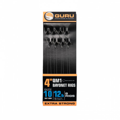 Bas de ligne GURU QM1 Bayonet rigs - 0.25 mm - 10 cm - N°10