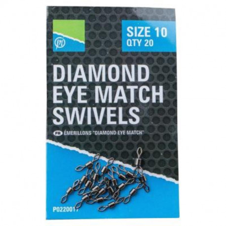 Emerillions PRESTON Diamond eye barrel match swivel - size 10