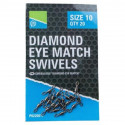 Emerillions baril PRESTON Diamond eye match swivel - taille 10