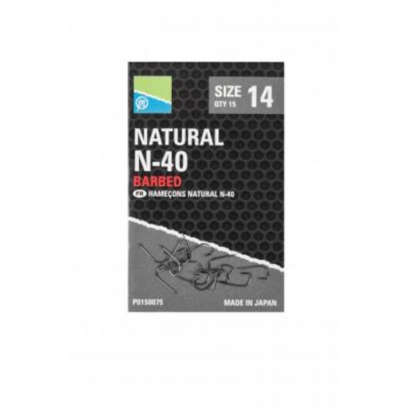 Hameçons PRESTON Natural N-40 avec ardillon - N°14