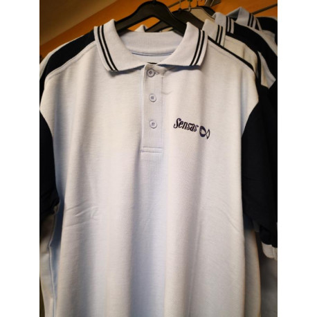 SENSAS two-tone polo shirt light blue and navy S. XXL