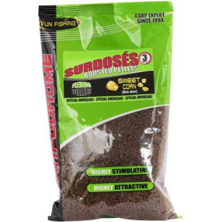 Pellets D'amorçage FUN FISHING Surdosés 3mm - Maïs Doux - 700Gr