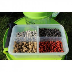 Boite à pellets FUN FISHING Etanche avec 4 compartiments - Taille L