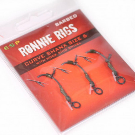 Hameçons ESP Ronnie rigs Curve shank - N°6 ardillon