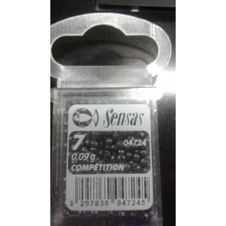Plombs SENSAS Compétition non peint N°7 - 0.09Gr