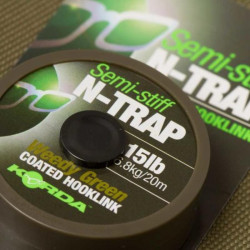 Tresse gainée KORDA Semi stiff N-Trap - 15Lb/6.8Kg - Weedy green - 20M