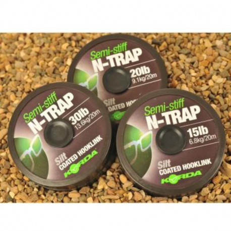 Tresse gainées KORDA Semi stiff N-Trap - 20Lb/9.1Kg - 20M - Gravel bro