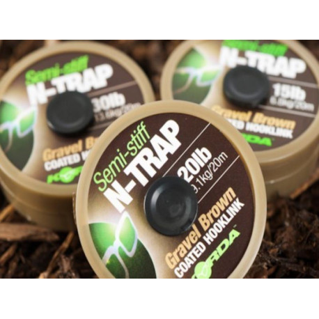 Tresse gainées KORDA Semi stiff N-Trap - 30Lb/13.6Kg - 20M - Gravel br