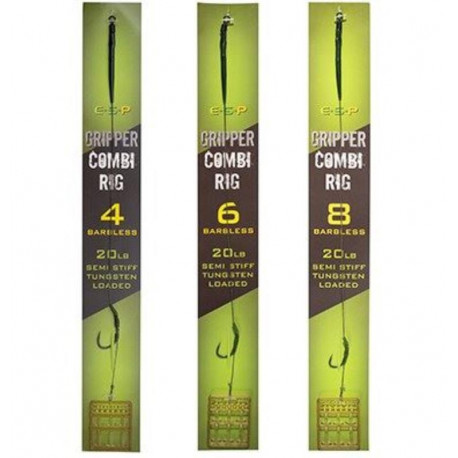 Bas de ligne ESP Gripper combi rig N°4 / 20Lb - green barbless