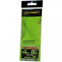 Mounted hooks FUN FISHING MP100 - Hooks of 10 - 0.18mm/3.1Kg - 22cm