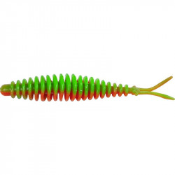 Leurre MAGIC TROUT T-Worm V-Tail 65mm Neon green/Orange