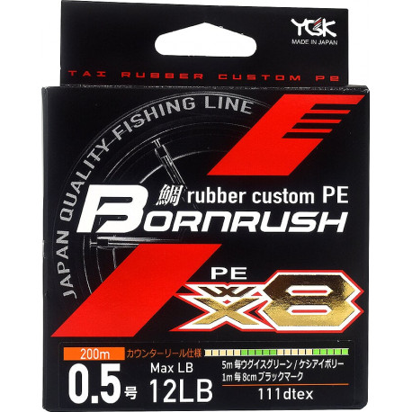 Tresse YGK BornRush PE0.5 12Lb 200m