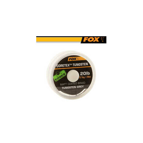 Bas de ligne en tresse Ruber Tungsten FOX Camo Grey 20m 35lb
