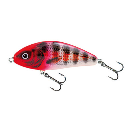 Leurre SALMO Fatso 10cm FLOTTANT Holo red head Striper