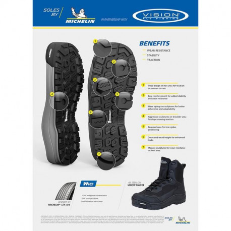 Wading Shoes VISION Musta Michelin  T 13/46