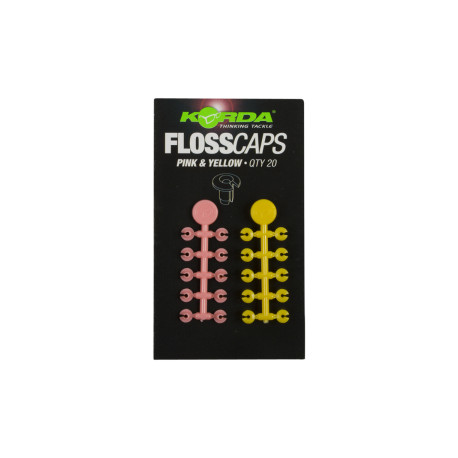 KORDA Floss Caps  Pink & Yellow  Qty: 20