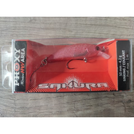 Leurre SAKURA Phoxy minnow AREA 50mm S Ghost Black tail