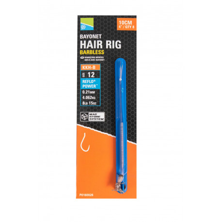 Bas de ligne feeder PRESTON Bayonnet Hair rig barbless 10 Cm 0.19mm (3