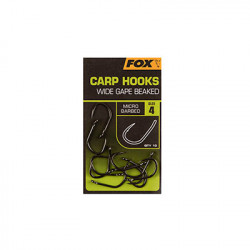FOX Carp Hooks Wide Gape Beaked Micro Barbed Hooks Size 6