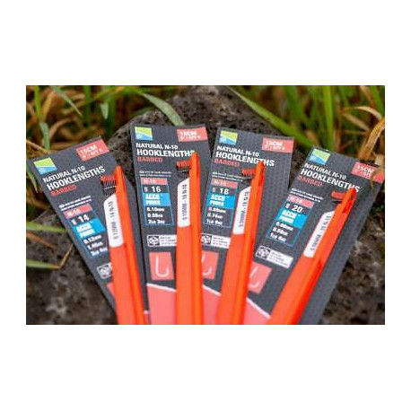 PRESTON N10 mounted hooks - 0.08mm - 0.58 kg - size20 - 15cm