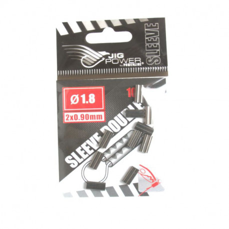 Jig Power Sleeves DOUBLE black 1.80mm (2*0.90mm) 10pcs