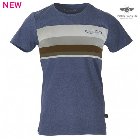 T-SHIRT VISION Stripe Bleu Pure Waste Taille M