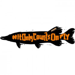 Sticker VISION "It only counts on fly" Brochet 40x12cm