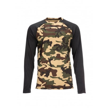 Sweat SIMMS Camo Lightweight Baselayer Top CX Woodland Camo Taille L