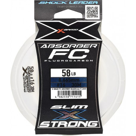 Fluorocarbone YGK (X-BRAID) FC Absorber slim strong 0.81mm 88Lb 30m