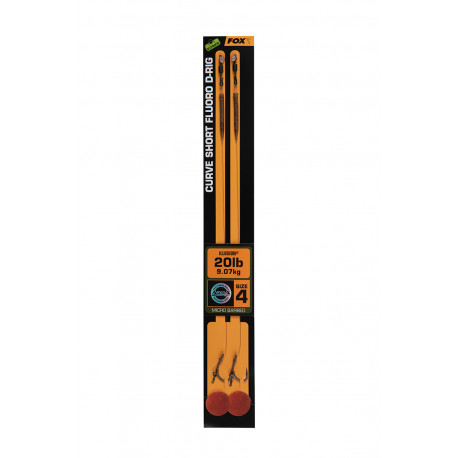 Bas de ligne FOX curve short fluoro d-rigs n°4 20Lbs illusion