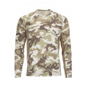 T-Shirt SIMMS Sflex Crewneck Prints Woodland Camo Sandbar(longues manc