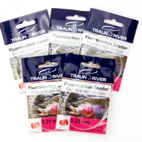 Bas de ligne TRAUN RIVER Fluorocarbon 2m75 0.23mm 2X 4.9kg