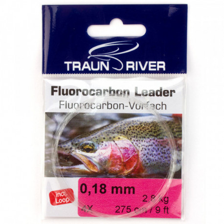 TRAUN RIVER Fluorocarbon leader 2m75 0.18mm 4X 2.8kg